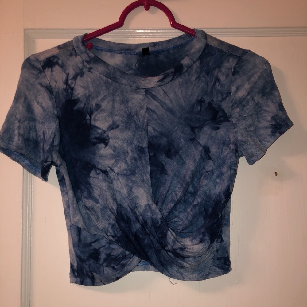 Blue Tiedye Crop Top